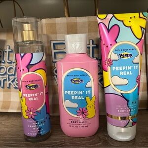 Bath & Body Works Peeps Peepin' It Real Set - Pink, Yellow & Blue